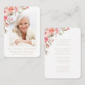 Blush Foto Beileid Beerdigung Gedenkkarte Visitenkarte (Vorne/Hinten)