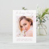 Blush Foto Beileid Dankeskarte (Stehend Vorderseite)