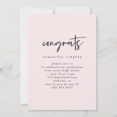Blush Foto Graduation Party mit Typografie Einladung (Vorderseite)