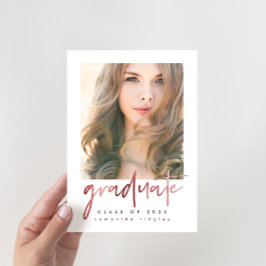 Blush Foto Graduation Party mit Typografie Einladung