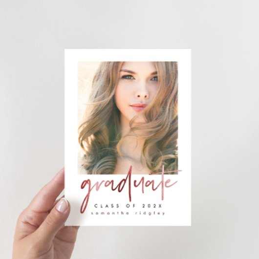 Blush Foto Graduation Party mit Typografie Einladung
