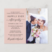 Blush Foto QR Code Hochzeitsempfang Einladung (Vorderseite)