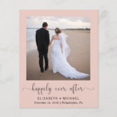 Blush Foto QR Code Hochzeitsempfang Einladung (Vorderseite)