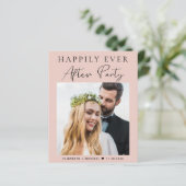 Blush Foto QR Code Hochzeitsempfang Einladung (Stehend Vorderseite)