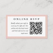Blush Frame Online Wedding RSVP mit QR Code Begleitkarte (Vorderseite)