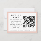 Blush Frame Wedding QR Code Online RSVP Card Karte (Vorderseite)