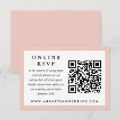 Blush Frame Wedding QR Code Online RSVP Card Karte (Vorne/Hinten)