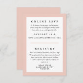 Blush Frame Wedding RSVP und Registry Begleitkarte (Vorne/Hinten)