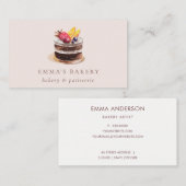 BLUSH FRUIT FLORAL CAKE PATISSERIE CUPCAKE BAKERIE VISITENKARTE (Vorne/Hinten)