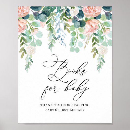 Blush Garden Baby Duschbücher für Babysignatur Poster (Vorne)