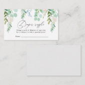 Blush Garden Diaper Raffle Baby Duschkarte Begleitkarte (Vorne/Hinten)