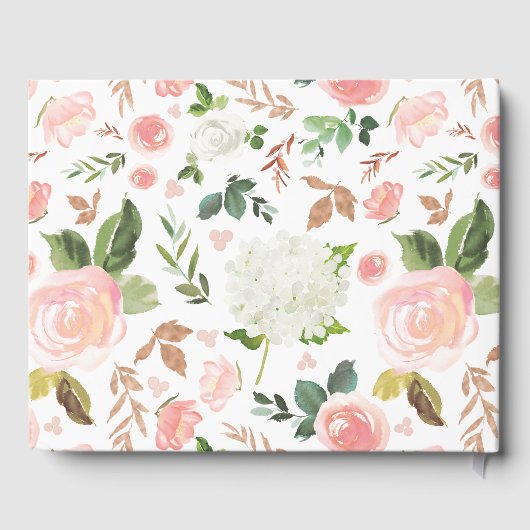 Blush Garden Floral Wedding Gästebuch (Rückseite)