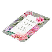 Blush Garden Floral Wedding Save the Date Magnet (Linke Seite)