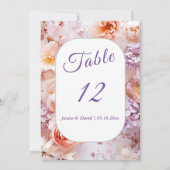 Blush Garden Romantische Hochzeitsfeier Tischnumme Einladung (Rückseite)