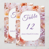 Blush Garden Romantische Hochzeitsfeier Tischnumme Einladung (Vorne/Hinten)