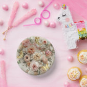 Blush Garden Roses Galentine Tea Party Florals Pappteller (Party)