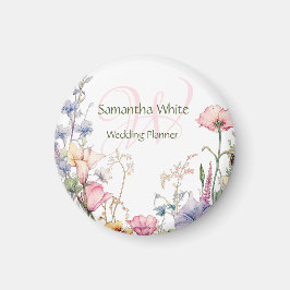Blush Garden Watercolor Personalized  Magnet