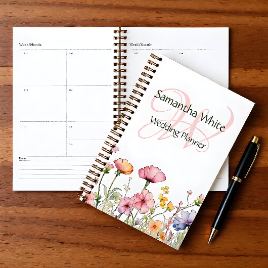 Blush Garden Watercolor Personalized Planner Planer