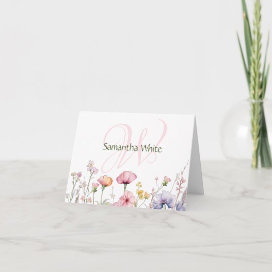 Blush Garden Watercolor Personalized Stationery (Vorderseite)