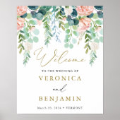 Blush Garden Wedding Willkommenszeichen Poster (Vorne)