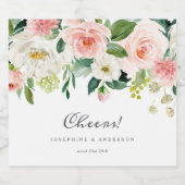 Blush-Gastgeschenk Hochzeit Alkoholflaschenetikett (Einzelnes Label)