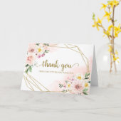 Blush Geogeometrisches Brautparty Vielen Dank Karte (Gelbe Blume)