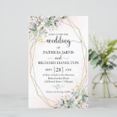 Blush Geometric Budget Wedding 5.5x8.5 Einladung (Stehend Vorderseite)