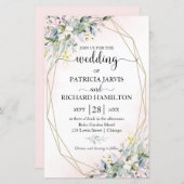 Blush Geometric Budget Wedding 5.5x8.5 Einladung (Vorne/Hinten)