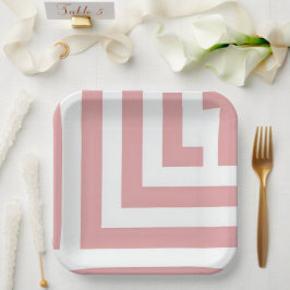 Blush Geometric Pattern Party Pappteller