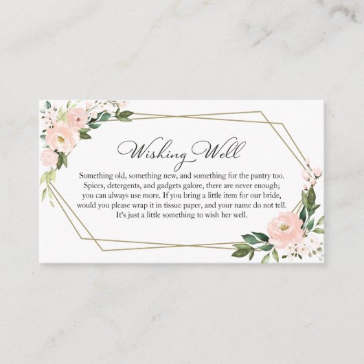 Blush Geometrisches Brautparty für Blüten Begleitkarte (Vorderseite)