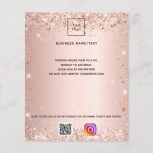 Blush Geschäftslogo QR-Code Instagram-Rose Flyer