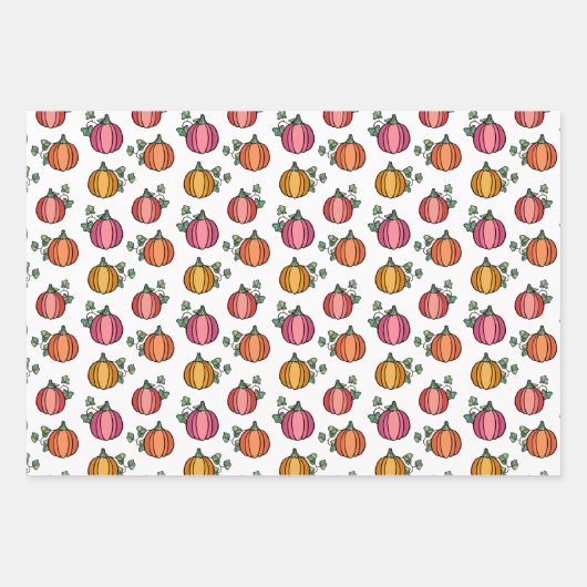 Blush Ghosts Pumpkins Halloween Mixed Patterns Geschenkpapier Set (Vorderseite 3)