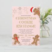 Blush Gingerbrot Weihnachtskochbörse Einladung (Stehend Vorderseite)