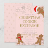 Blush Gingerbrot Weihnachtskochbörse Einladung (Vorne/Hinten)
