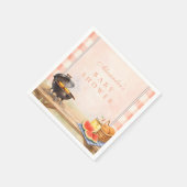 Blush Gingham Baby Q Baby Shower Serviette (Ecke)