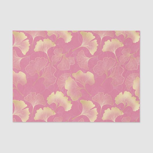 Blush Ginkgo Luxe – Gold Botanical on Pink (8) Seidenpapier (Vorderseite)