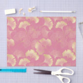 Blush Ginkgo Luxe – Gold Botanical on Pink (8) Seidenpapier (Handwerk)
