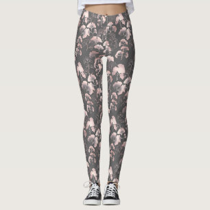 Blush Ginkgo Luxe – Goldene Botanik auf Schwarz Leggings