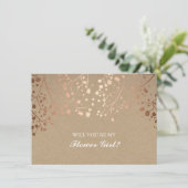 Blush Gipskraut Hochzeitsblume Einladung (Stehend Vorderseite)