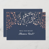 Blush Gipskraut Hochzeitsblume Einladung (Vorne/Hinten)