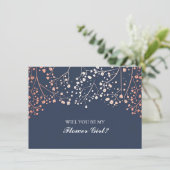 Blush Gipskraut Hochzeitsblume Einladung (Stehend Vorderseite)