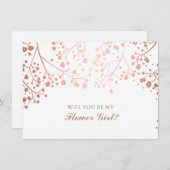 Blush Gipskraut Hochzeitsblume Einladung (Vorne/Hinten)