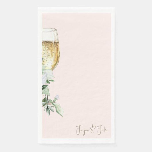 Blush Glass Champagner Personalisiert Serviette (Vorderseite)