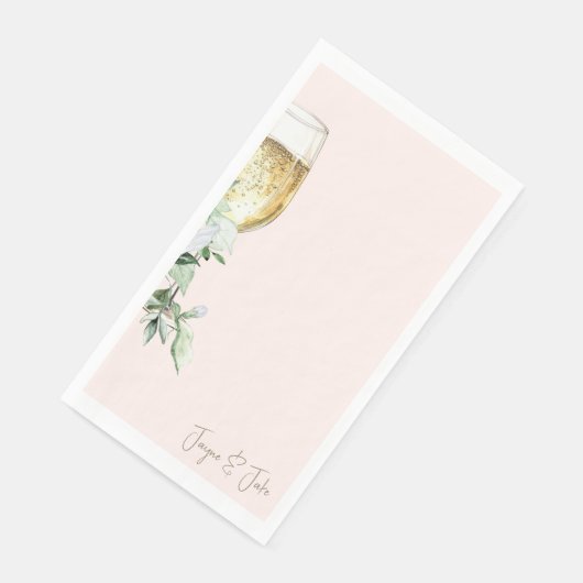 Blush Glass Champagner Personalisiert Serviette (Ecke)