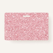 Blush Glitter hair salon elegant script photo Ausweis (Rückseite)
