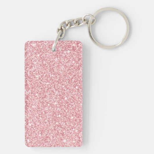 Blush Glitter hair salon elegant script photo Schlüsselanhänger (Rückseite)