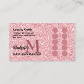 Blush Glitter hair salon monogram Logo Treuekarte (Rückseite)