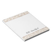 Blush Glitter Pink Cream Floral Bridal Shower Notizblock (angewinkelt)