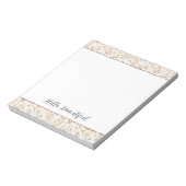 Blush Glitter Pink Cream Floral Bridal Shower Notizblock (Rotiert)