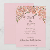 Blush Glittery Bloral Rett-the-Date-Einladung Save The Date (Vorne/Hinten)